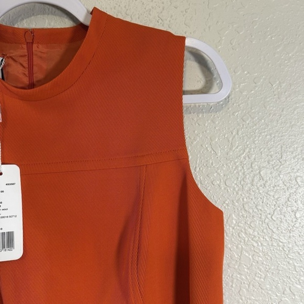 Akris Punto Dress Bodycon Knee Length Sleeveless Pleated 10 Spring Easter Wool - Picture 7 of 8